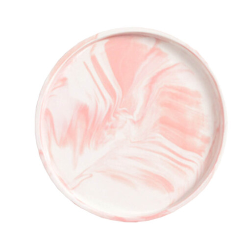 1St Keramik Marmorierung Ring Schale Tablett Pink Rund 1