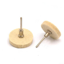 Cotton Polish Buffing Wheel Set 2-Pack T-Style Wool Wheels For Jewelry Metal Wood Glass, 2In Handle Grinder Compatible