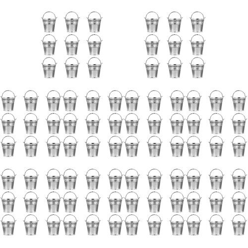 100 Mini Snack Eimer Für Süßigkeiten Und , Silber 2