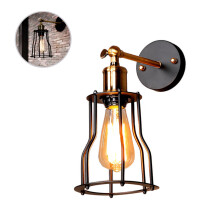Creative Eisen Draht Käfig Wandlampe Vintage Industriell Für Innenraum