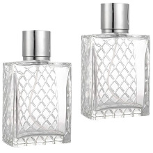 2 Quadratische Flache Sprühflasche Gittermuster 100ml