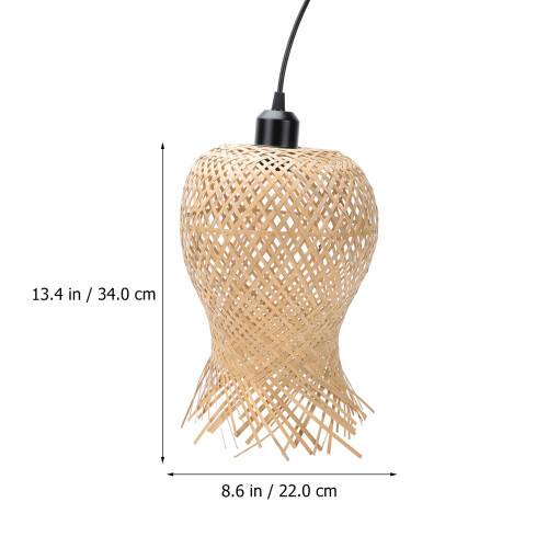 1Pc Natural Rattan Hanging Light Warm Decorative Ceiling Lamp 1