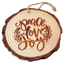 4Pcs Light Brown Wooden Xmas Tree Ornaments Hanging Decor for Party