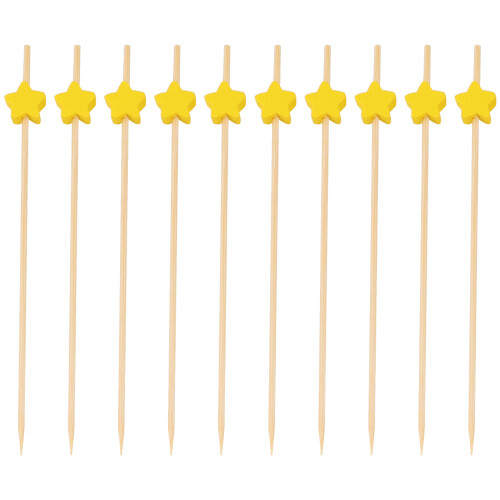 100 Unidades En Bambú Amarillo Para Fiestas