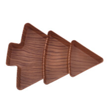 3Stk Weihnachtsbaum-Snack-Platte: Unterteiltes Kunststofftablett