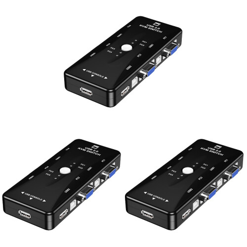 3Pcs Switch En 4 Usb Vga Audio 1