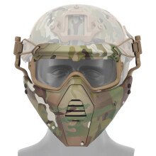 Detachable Full Face Tactical Military Mask Goggles Set Helmet Attachment For Army Airsoft Paintball Skiing