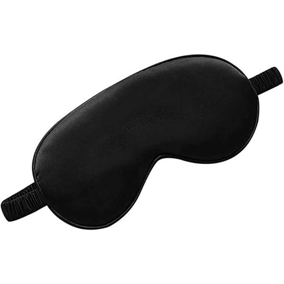 Black Sleep Mask Mulberry Silk Adjustable Strap Eye Mask For Sleeping Nap Pack Of 1