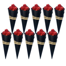 10Pcs Mini Rose Sunflower Bouquet Red Paper Dried Flower Decor Gift