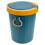 Blue Push Type Trash Can With Cover For Bathroom And Bedroom 1