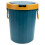 Blue Push Type Trash Can With Cover For Bathroom And Bedroom 7