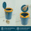 Blue Push Type Trash Can With Cover For Bathroom And Bedroom 10