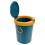 Blue Push Type Trash Can With Cover For Bathroom And Bedroom 6