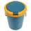Blue Push Type Trash Can With Cover For Bathroom And Bedroom 4