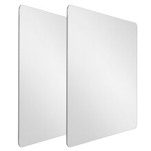 2Stk Wandspiegel Selbstklebend Acryl Silber Eckig Für Zuhause