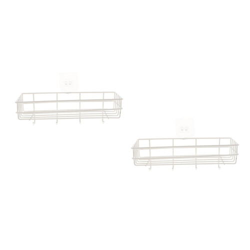 2 Sets Robuste Wandablage Mit Haken 2