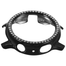 1Pc Black Pc Anti-Scratch Watch Shell with Diamond Decor for