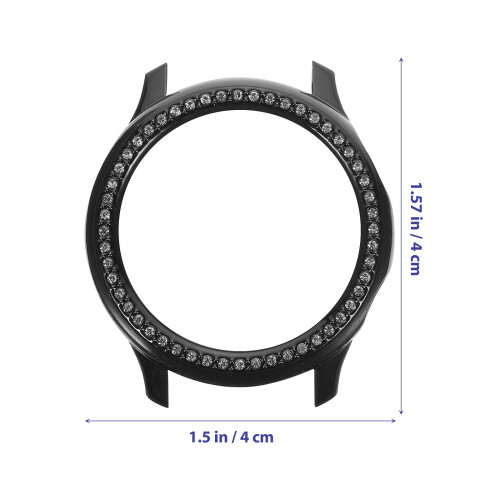 1Pc Black Pc Anti-Scratch Watch Shell with Diamond Decor for 1