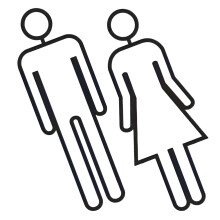 8 Selbstklebende Acryl WC Schilder Unisex