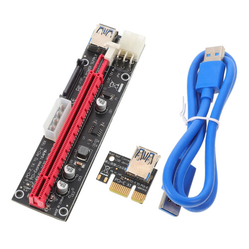 4Stk. Pci-E Riser 1x Auf 16x Mit USB-Verlängerung Stromkabel