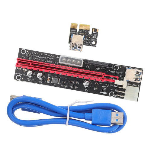 3Stück PCI-E Riser 1x Zu 16x Mit USB-Verlängerung Stromkabel 2