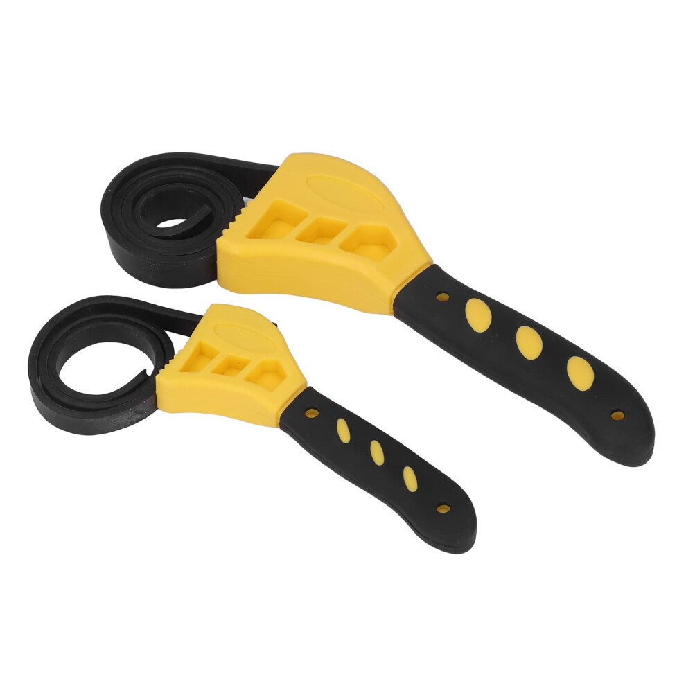 Strap Wrench 2Pcs Adjustable Belt Wrench Rubber Strap 6In 8In Multipurpose For Car Maintenance Pipe Cutters Yellow 9393856340972
