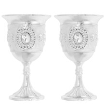4 Weinbecher Aus Metall Vintage- Für Zuhause Party Bar