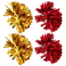 20 Cheerleading Pompons Metallisch Für Kinder Und Erwachsene