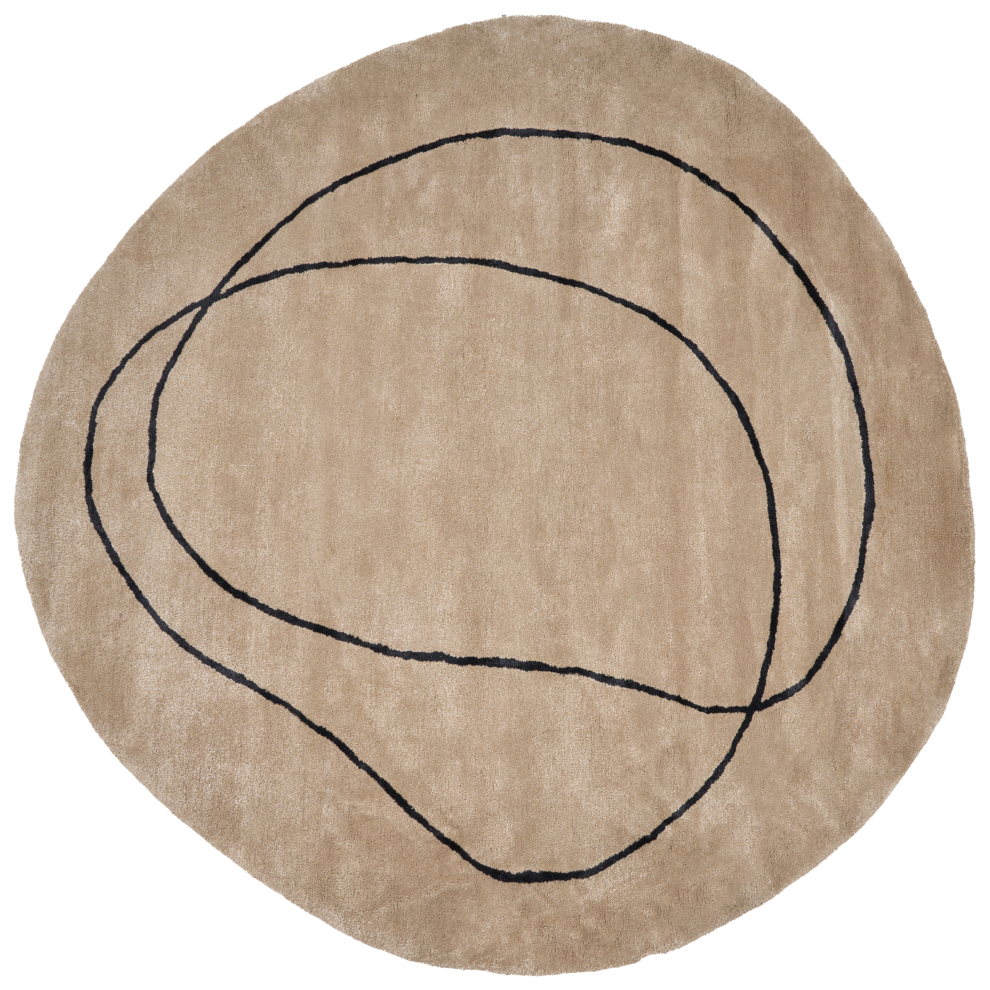 Rug DIGRI Beige Ã¸ 200 cm Viscose-image-OPC-PJYVRXC-NEW