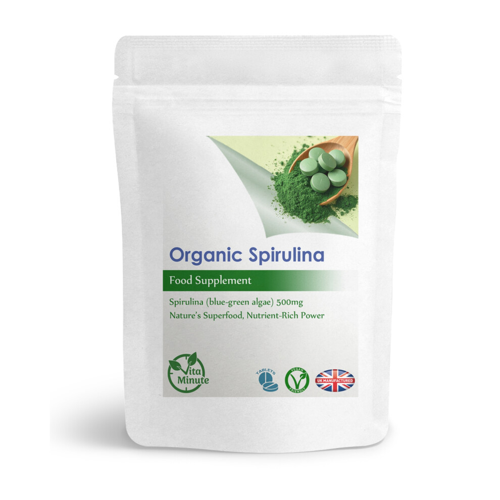 Vitaminute Blue/Green 60 X Spirulina 500Mg Tablets | Natural Whole Food Supplement Algae