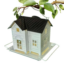 Solar Bird Feeders Outdoor Squirrel-Proof Parrot Food Container Hangable Parakeet Feeding Station Lawn Patio Backyard