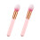 2 Unidades Cepillos Maquillaje Mango Madera Nailon 3