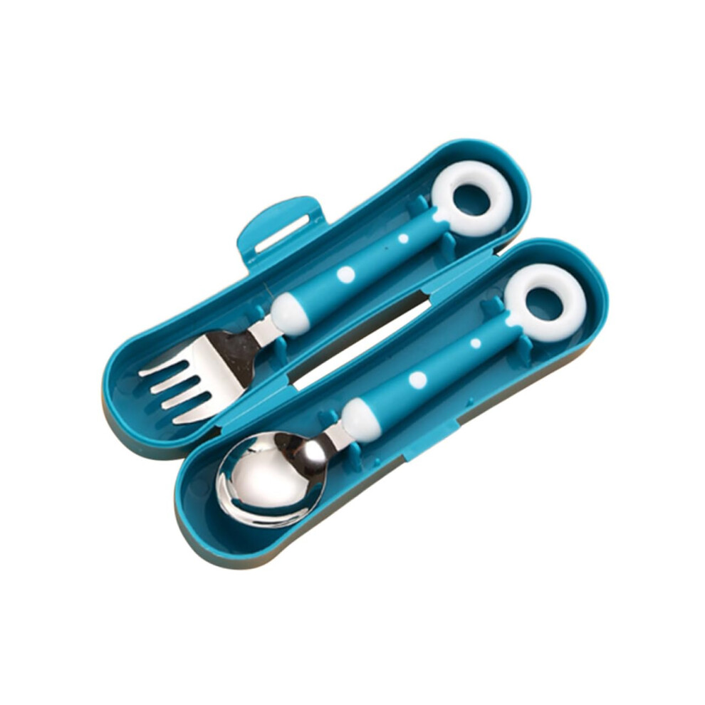 Ergonomic Boys And Girls Fork Spoon Toddlers Cutlery With Silicone Handle For Weaning Training Utensils Toddler Size