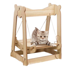 Wooden Cat Hammock Swing Bear Model Indoor Cat Bed Kitten Swing Cat Chair Bed Pet Furniture