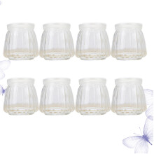 8 Sztuk Pionowo Paskowanych Szklanych Naczyń Na Pudding 130 Ml