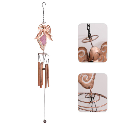 1Stk Pinkes Eisendesign Windglocke Für Und Außen 2