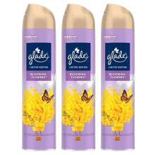 3 x Glade Aerosol Air Freshener 300ml - Blooming Flowers