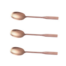 3Pcs Stainless Steel Ice Cream Spoons Tennis Racket Shape Rose Gold
