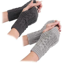 Dames gebreide winterhandschoenen, eenvoudige en elegante thermische vingerloze handschoenen voor dames