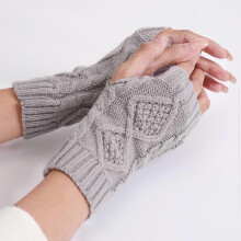 Dames gebreide winterhandschoenen, vingerloze wanten, warme dikke thermische winterwanten, warme polshandschoenen