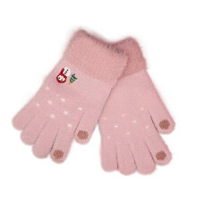 Dames winter pluche handschoenen touchscreen warme handschoenen sneeuwpoppenprint kersthandschoenen
