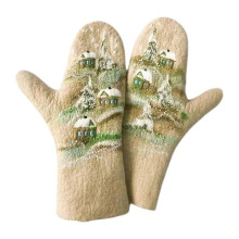 (Kaki) Dames winterhandschoenen met volledige vingers van imitatiekasjmier