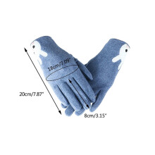 (Blauw) Dames touchscreen handschoenen met volledige vingers, winddichte, antislip, warme, enkellaagse