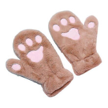 Dames winterhandschoenen van pluizig pluche met volledige vingers