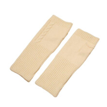 (Beige) Vingerloze winterhandschoenen voor dames en heren, gebreide handschoenen