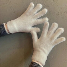 (wit) Damesmode Winter Outdoor Fietsen Handschoenen van imitatiekonijnenbont Fluweel Vijfvingerhandschoenen