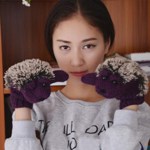 (Paars) Dames/Meisjes Pluche Egel Wanten Winter Warme Handschoenen Gebreide Handschoenen