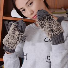 (Donkergrijs) Dames/Meisjes Pluche Egel Wanten Winter Warme Handschoenen Gebreide Handschoenen