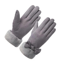 Dames winterhandschoenen, geïsoleerd, ademend, met strik, suède, 91x304 inch, 1 paar