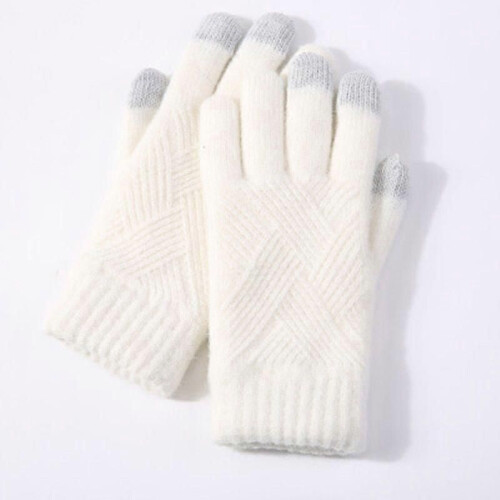 Winterwarme, gestrickte Fingerhandschuhe